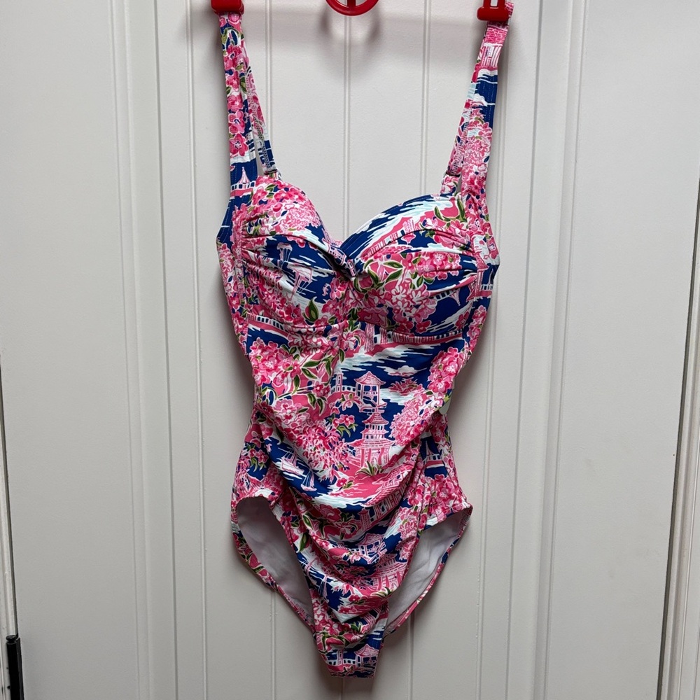 SweetHoney Pink and Blue Floral Swimwear Size Medium NWT